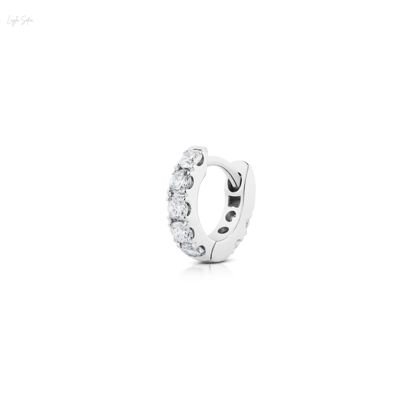 5mm Diamond Hoop Earring – Single Piece LaylaSofia