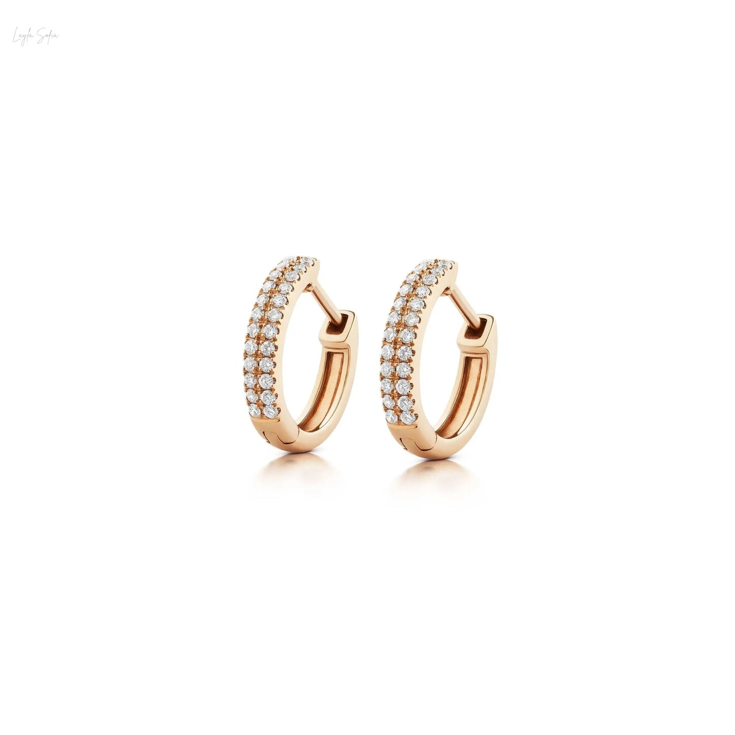 Double Row Diamond Hoop Earrings LaylaSofia