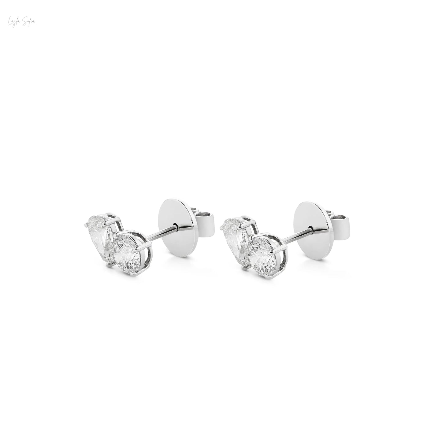 Toi et Moi Diamond Stud Earrings 2 Carats Total Weight LaylaSofia