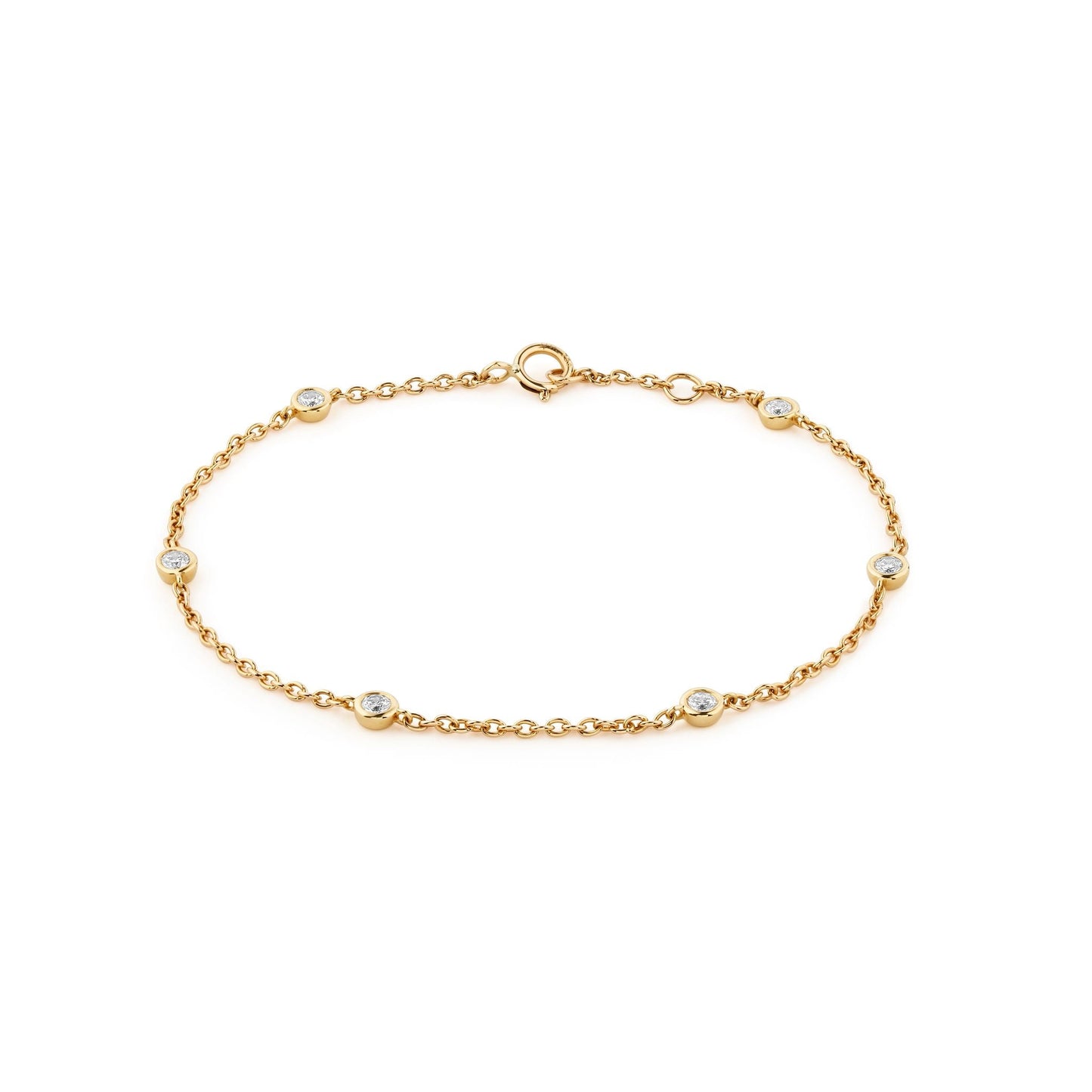 Delicate Diamond Station Bracelet – 14K Gold LaylaSofia