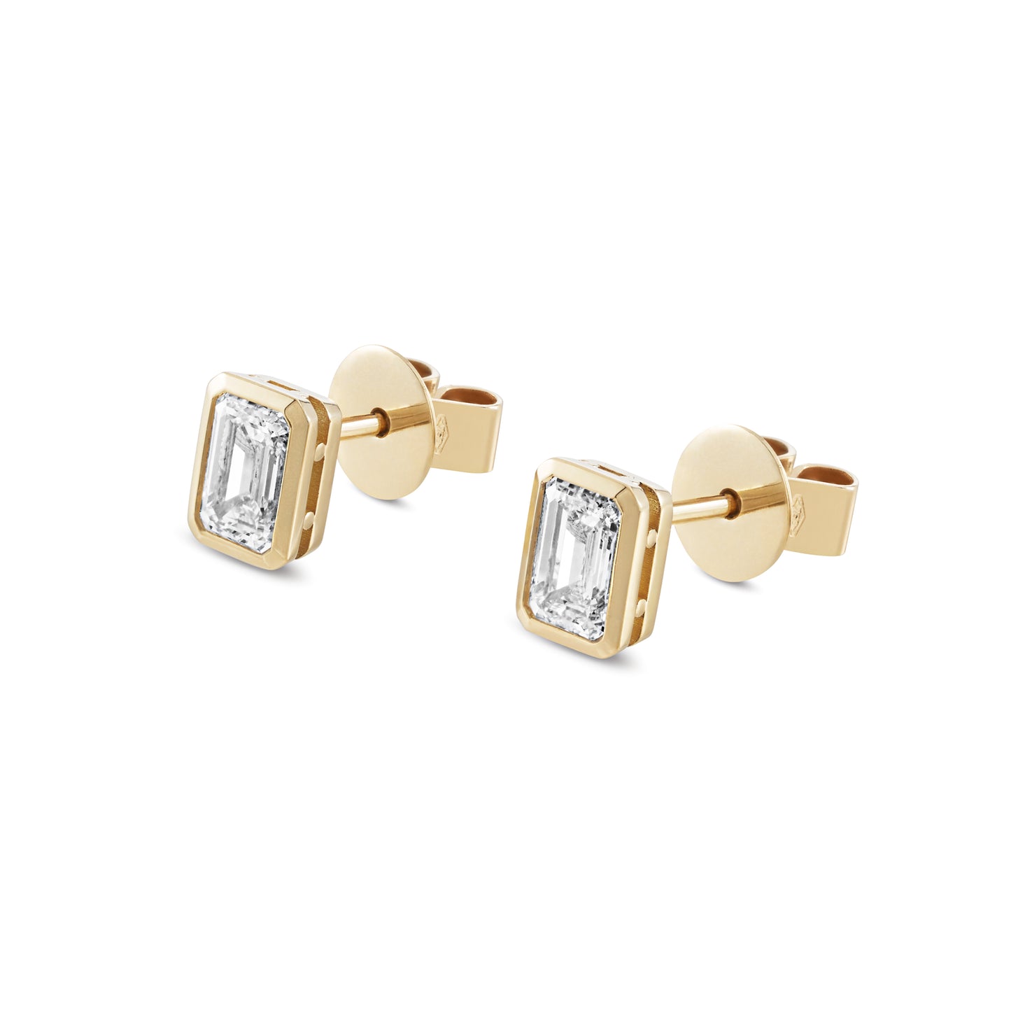 Bezel- Set Diamond Studs 2 x 0.50 carat