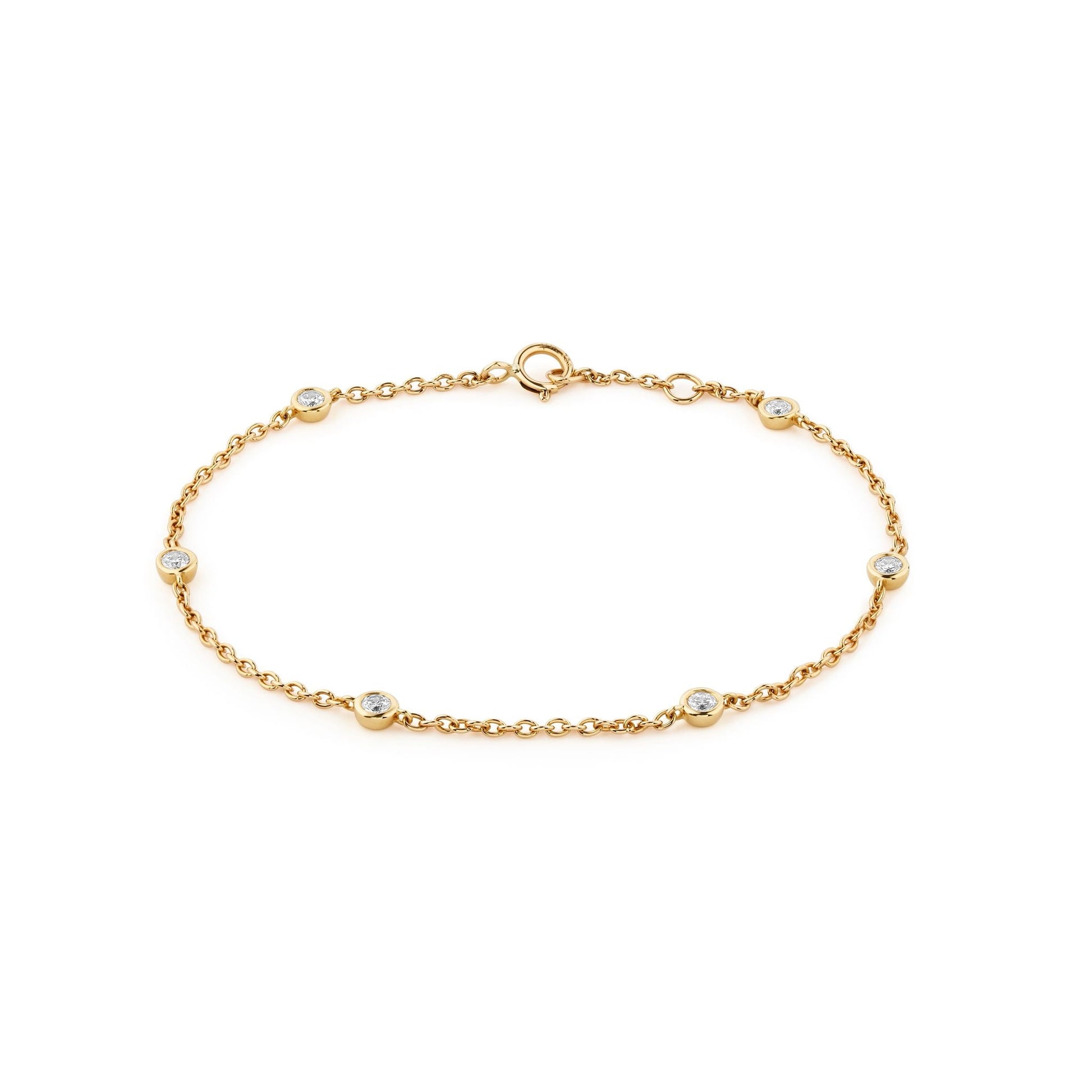 Delicate Diamond Station Bracelet – 14K Gold LaylaSofia