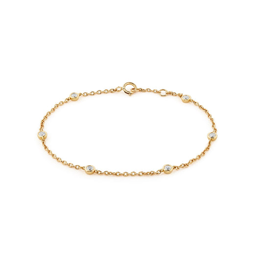 Delicate Diamond Station Bracelet – 14K Gold LaylaSofia